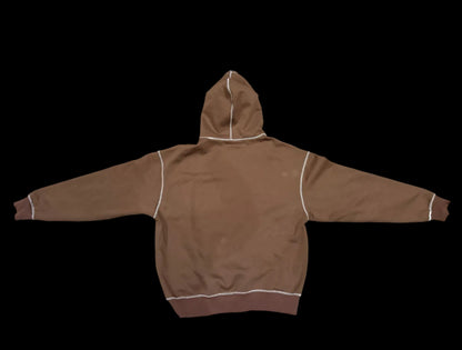 OVERSIZED OUTSEAM HOODIE -Brown